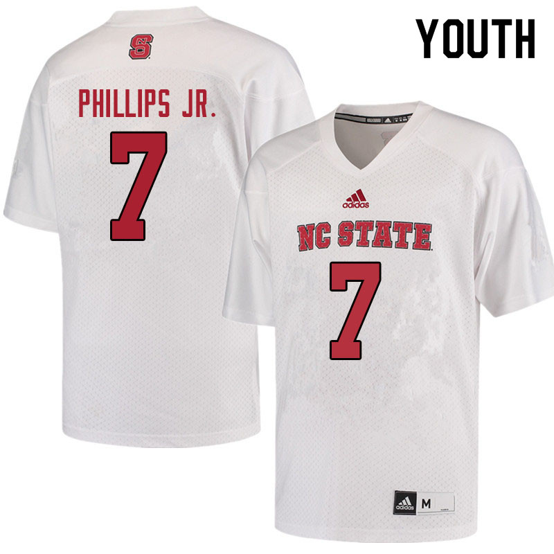Youth #7 Freddie Phillips Jr. NC State Wolfpack College Football Jerseys Sale-Red - Click Image to Close